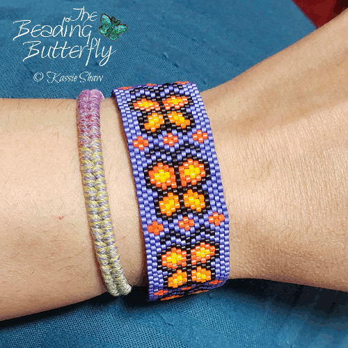 Butterfly Bracelet Odd Count Peyote Pattern - Click Image to Close