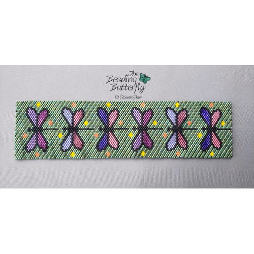 Dragonfly Bracelet Pattern - Odd Count Peyote - Click Image to Close