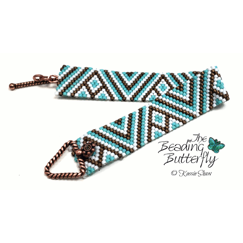 Peaks Bracelet - Even Count Peyote Pattern - Click Image to Close