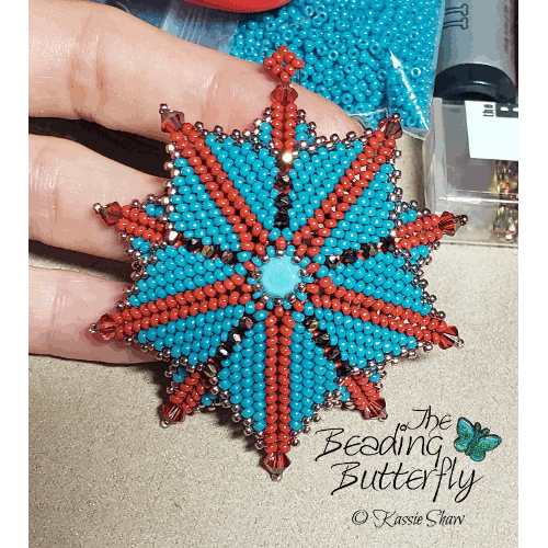 Pinwheel Star Ornament or Pendant Tutorial - Beadweaving Pattern - Click Image to Close