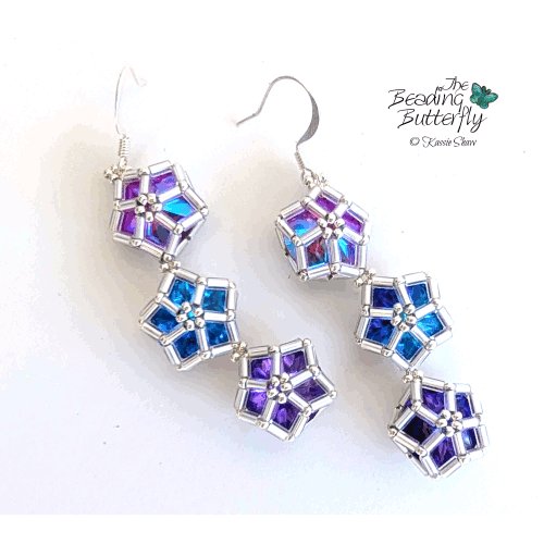 Rivoli Blossom Earring Tutorial - Intermediate FRAW/DRAW Pattern - Click Image to Close